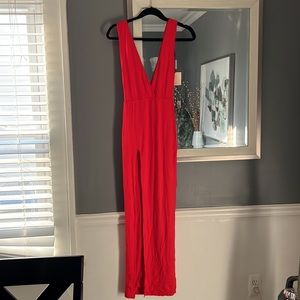 BRAND NEW - Revolve - Superdown Erika Deep V Jersey Maxi - Red - XS